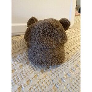 Toddler Fuzzy Bear  Baseball Cap  w/  Cute Ears Adjustable Hat for 6-24 Months